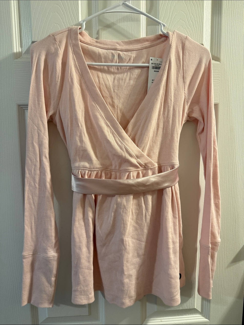 Hollister Pale Pink Wrap-Front Long Sleeve Top